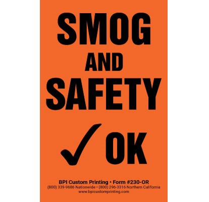 Smog & Safety Sticker
