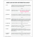 Used Car Buyers Information Sheet