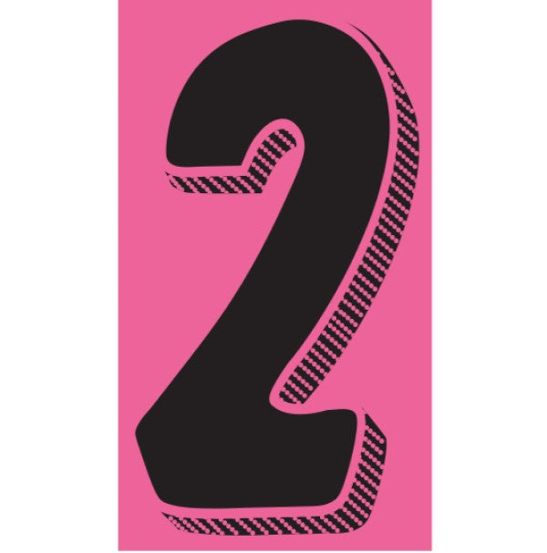 7 1/2" Pink & Black Numbers