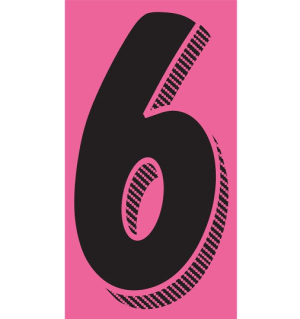 7 1/2" Pink & Black Numbers