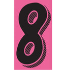7 1/2" Pink & Black Numbers