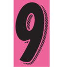 7 1/2" Pink & Black Numbers