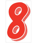 Red/White or Blue/White 7 1/2" Numbers