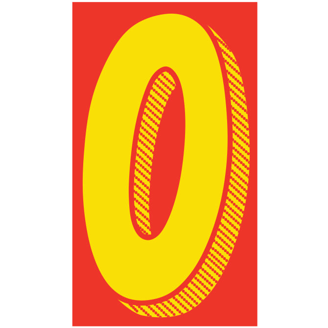 7 1/2" Red & Yellow Numbers
