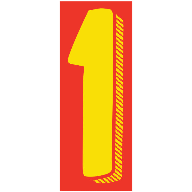 7 1/2" Red & Yellow Numbers