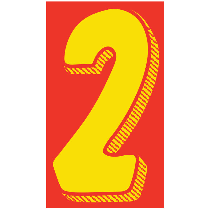 7 1/2" Red & Yellow Numbers