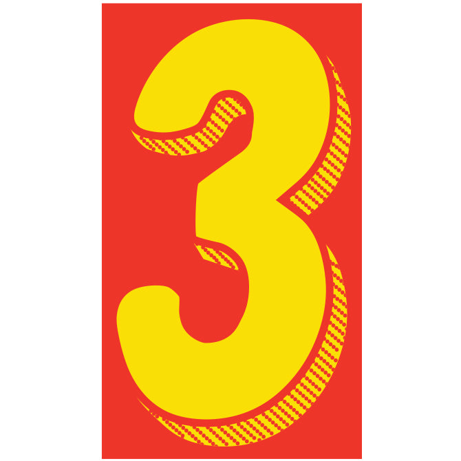 7 1/2" Red & Yellow Numbers
