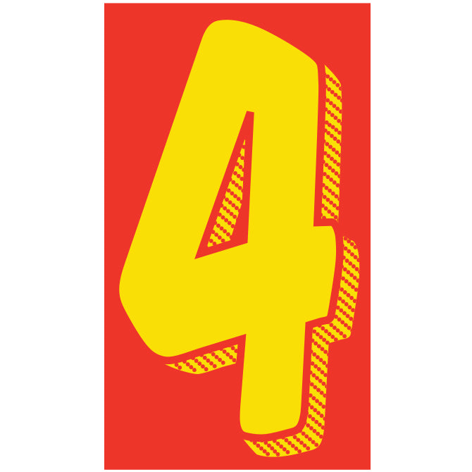 7 1/2" Red & Yellow Numbers