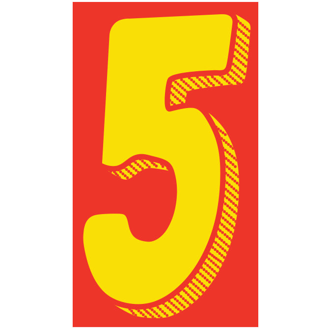 7 1/2" Red & Yellow Numbers