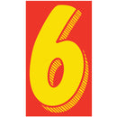 7 1/2" Red & Yellow Numbers