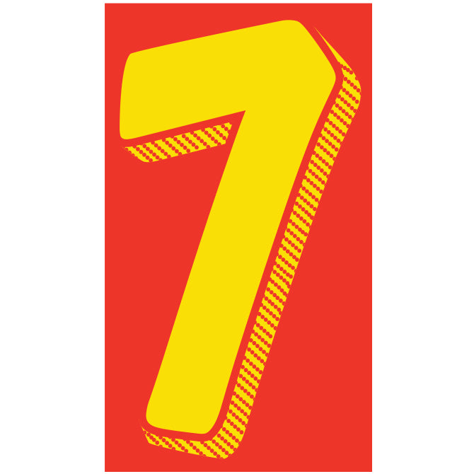 7 1/2" Red & Yellow Numbers