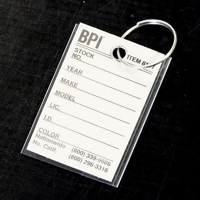 Key Tag with Plastic Sleeve