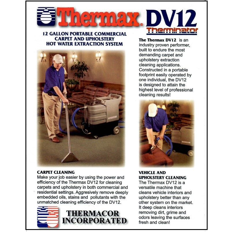 Thermax DV12 12 gallon Capet Extractor with Detail Kit    (Note, because of limited availability please call in order.)